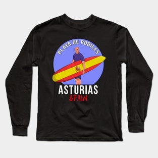 Rodiles Beach Asturias Spain Long Sleeve T-Shirt